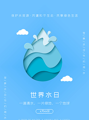 生命水资源公益海报