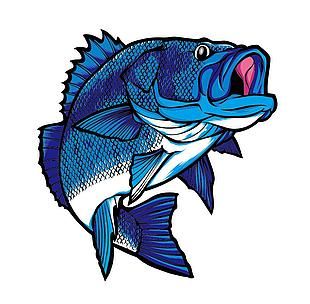 创意卡通蓝色鱼素材图片