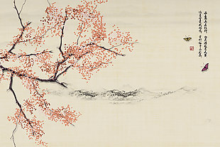 大型立体古风花朵背景