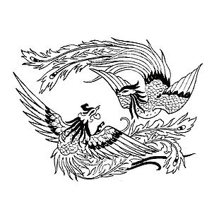双凤神鸟纹样设计