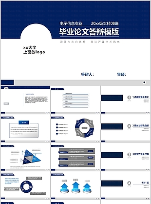 严谨学术风电子信息毕业论文答辩PPT模板