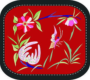 中式蝴蝶刺绣花纹