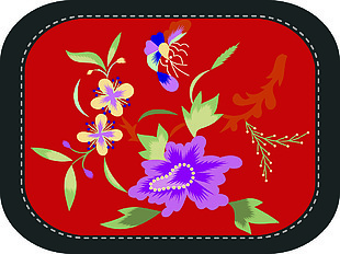 花虫民族刺绣花纹