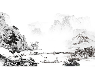 水墨山水背景图设计