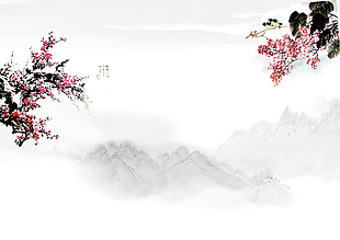 素雅山水背景图设计