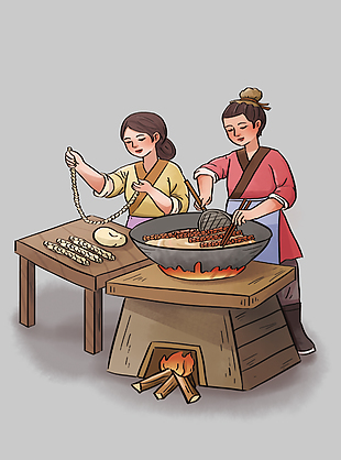 卡通人物做麻花