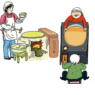 创意卡通做煎饼免抠素材