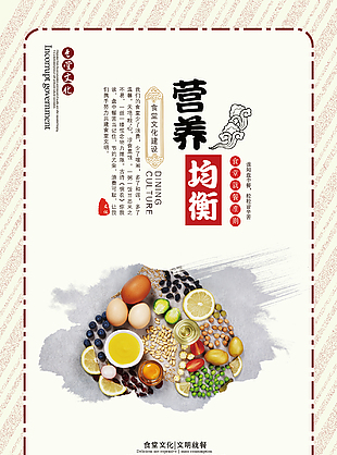 均衡营养创意插图海报模板