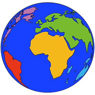 世界地图插画素材
