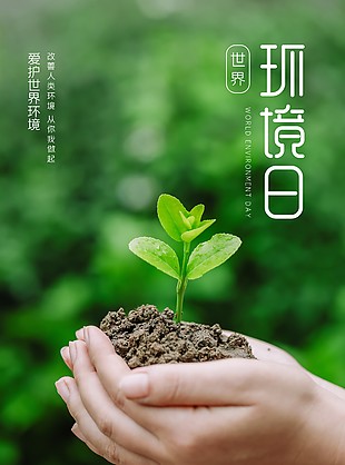 爱护世界环境绿色清新海报