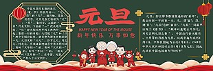 元旦快乐校园黑板报设计