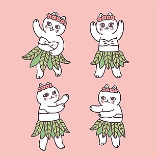 简约可爱萌猫插画