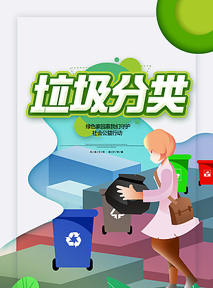 垃圾分类社会公益行动推广宣传海报