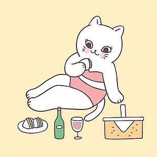 简单可爱小猫插画