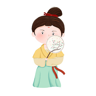 卡通Q版仕女图