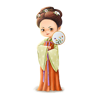 卡通Q版仕女图