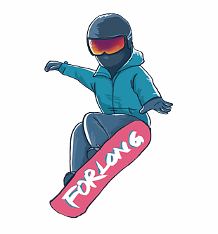 精美手绘极限运动滑雪人物插画素材下载