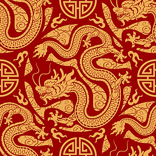 福寿吉祥龙纹图案