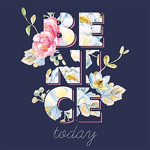 手绘彩色鲜花邀请函