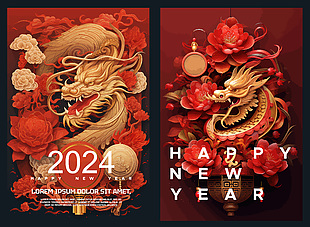 2024龙年创意海报设计