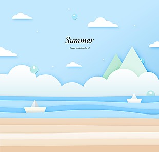 海边沙滩游泳素材