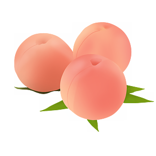 水果插画写实粉色桃子水蜜桃图片