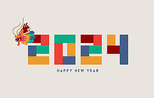 2024新年快乐插画设计