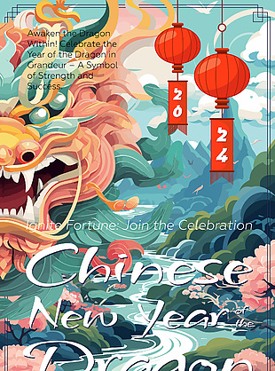 国潮中国龙年海报