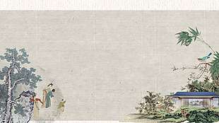 复古中式建筑质感人物背景