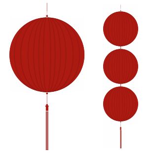 春节元素红色圆形灯笼