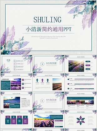 小清新简约质感总结汇报通用PPT模板