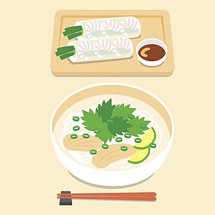 日本美食豚骨拉面插画