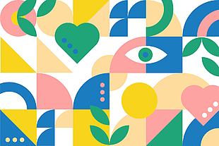 五彩装饰图案背景插画