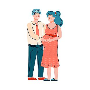 孕育新生命孕妈主题插画