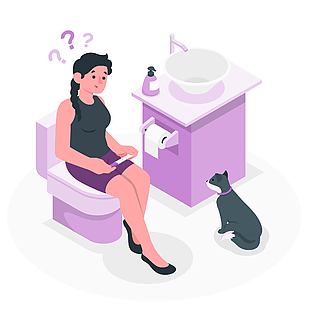 女性怀孕主题矢量插画