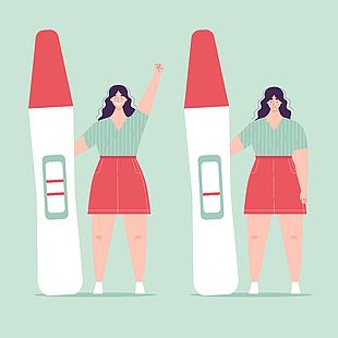 女性怀孕主题测试插画