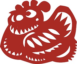 窗花动物剪纸鸡元素
