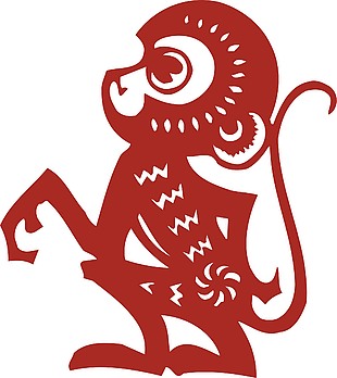 中国传统剪纸猴子元素