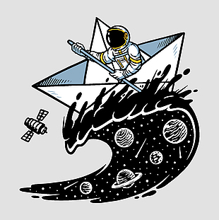 可爱创意宇航员插画