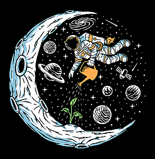 简约太空人插画