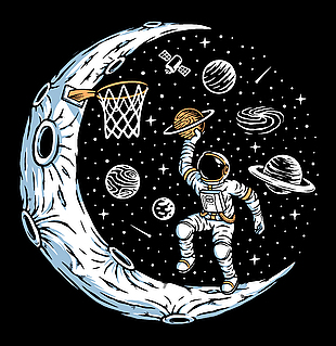星球宇航员创意插画