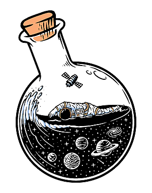 奇特创意太空人插画