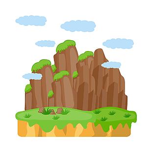 卡通岛屿景观矢量素材