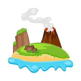 美丽的岛屿卡通图片