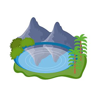 手绘卡通岛屿设计