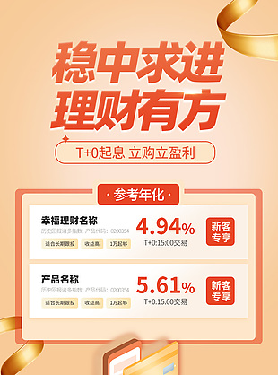 稳中求进理财有方理财产品宣传简约海报