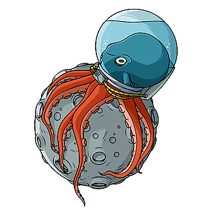 搞怪宇宙火星插画