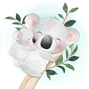 卡通手绘插画考拉