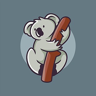 创意考拉动物头像设计