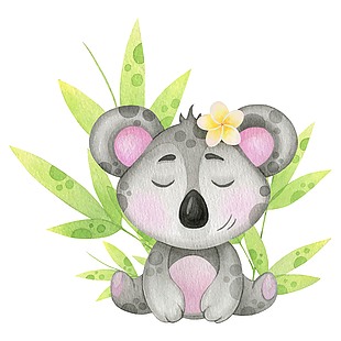 大气可爱考拉动物插画素材
